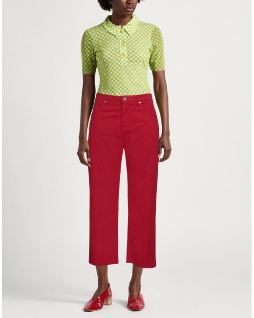 Fedeli Red Pants Cotton, Cashmere, Elastane