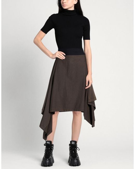 ALAINPAUL Black Midi Skirt Cotton