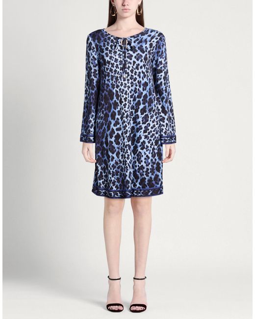 LEONARD Paris Blue Mini Dress Polyamide