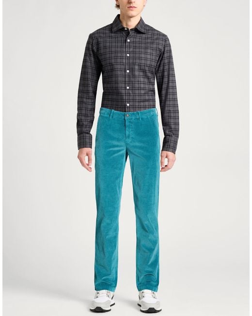 Moorer Blue Deep Pants Cotton, Cashmere, Elastane for men
