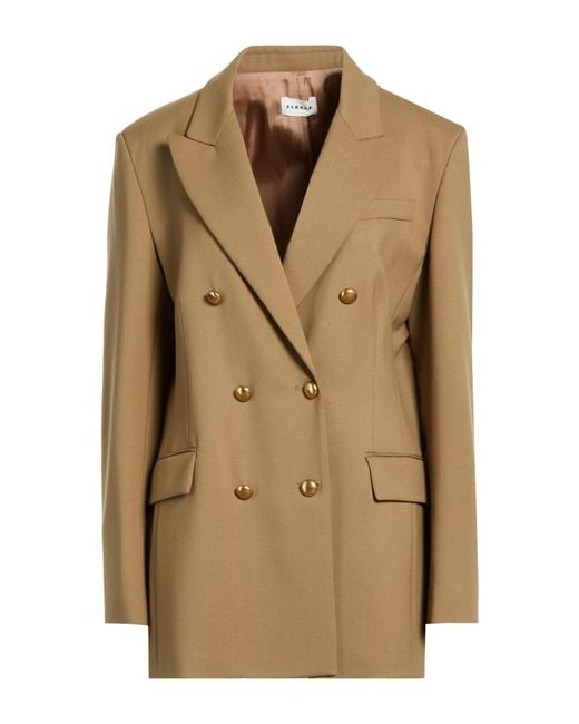P.A.R.O.S.H. Natural Mustard Blazer Virgin Wool, Elastane