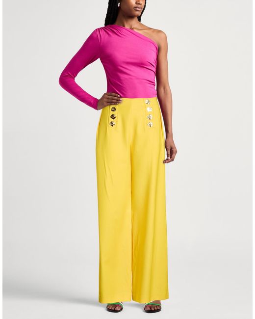 Violante Nessi Yellow Pants Wool, Polyamide, Elastane