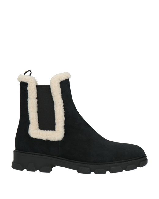 MICHAEL Michael Kors Black Ankle Boots Leather, Textile Fibers