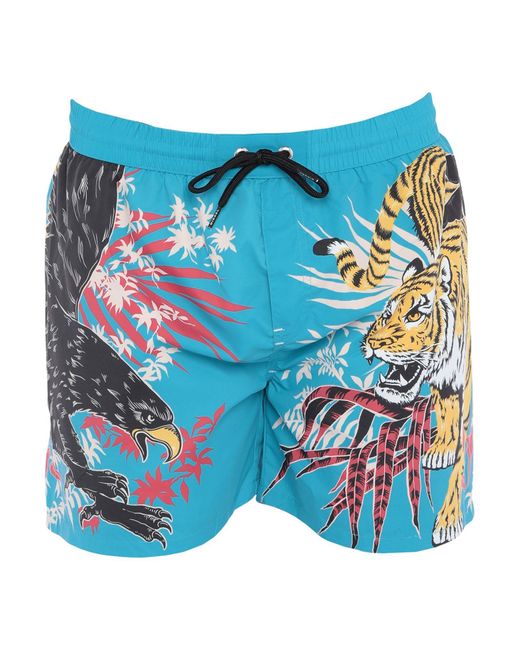 DIESEL Blue Swim Trunks for men