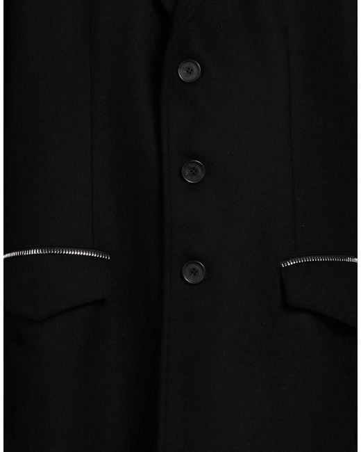 Les Hommes Black Coat Wool for men