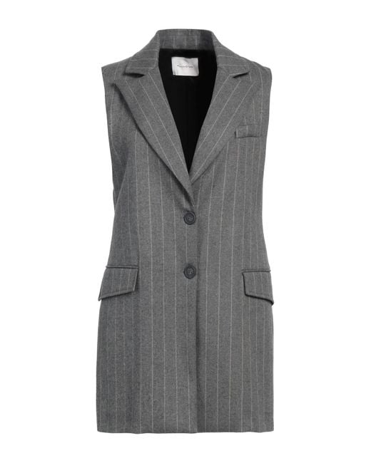 Manila Grace Gray Blazer Polyester, Viscose, Elastane
