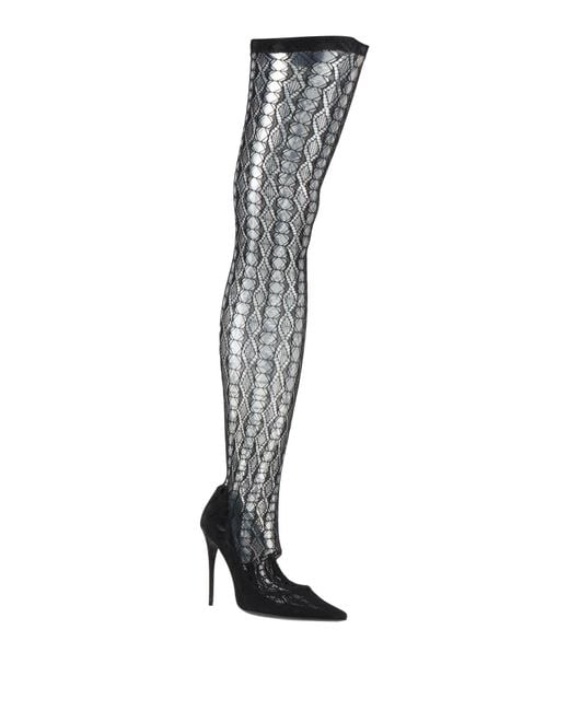 Dolce & Gabbana White Boot Textile Fibers
