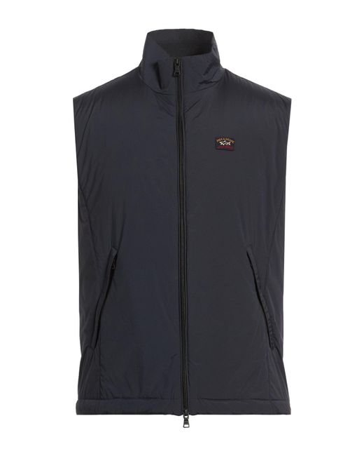 Paul & Shark Blue Vest Nylon, Elastane for men