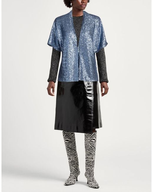 Diana Gallesi Blue Jacket Polyester, Elastane