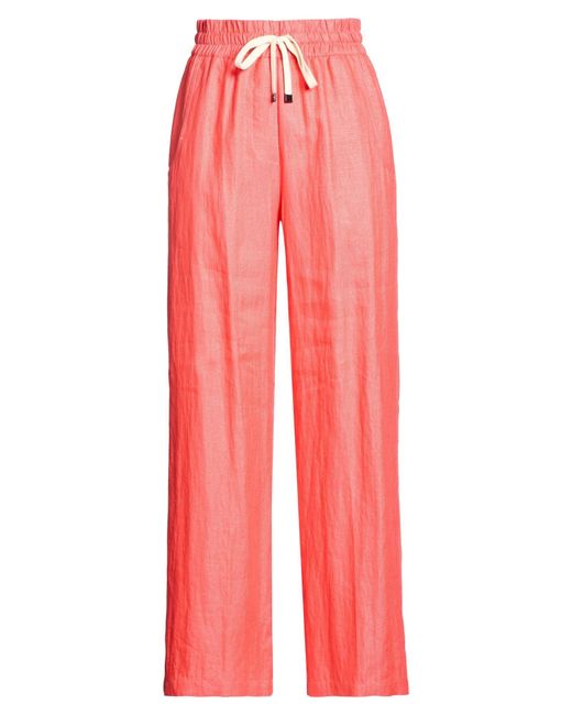 Brian Dales Red Coral Pants Linen, Polyamide
