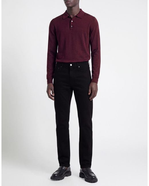 Sandro Black Jeans Polyester, Cotton for men