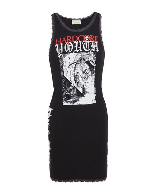 Aries Black Mini Dress Cotton