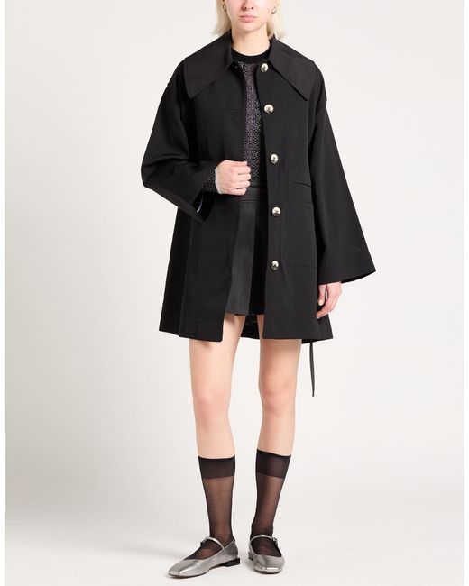 Ganni Black Overcoat & Trench Coat