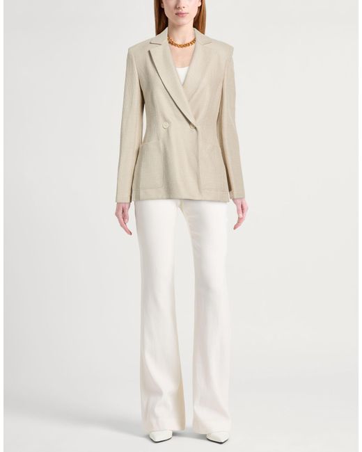 Harris Wharf London Natural Blazer Linen, Cotton