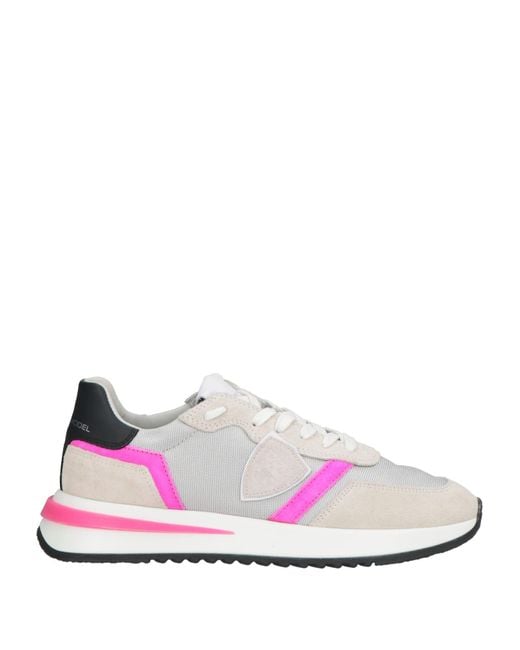Philippe Model Pink Sneakers Leather, Textile Fibers