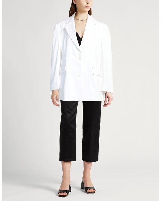 Hevò White Blazer Cotton