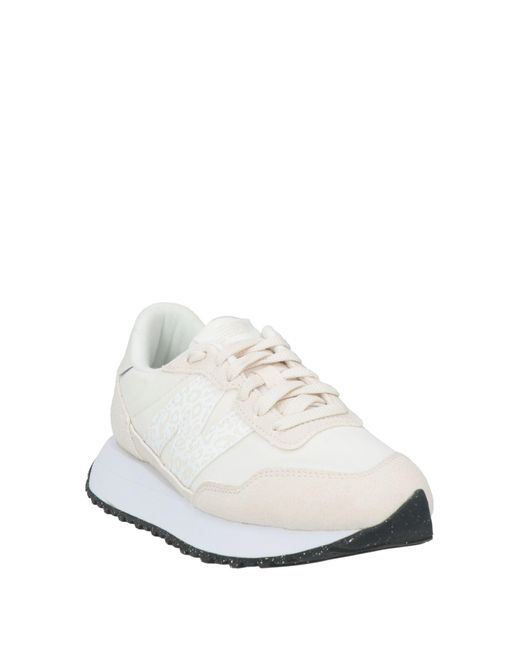 New Balance White Sneakers Textile Fibers, Leather