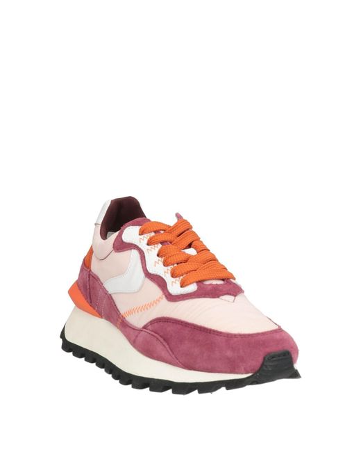 Voile Blanche Pink Sneakers Leather, Textile Fibers