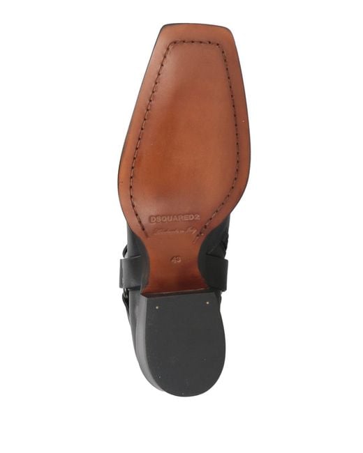 DSquared² Black Boot Calfskin for men