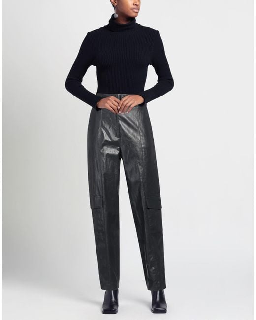 FEDERICA TOSI Gray Pants Polyurethane, Viscose, Polyester, Cotton, Metal