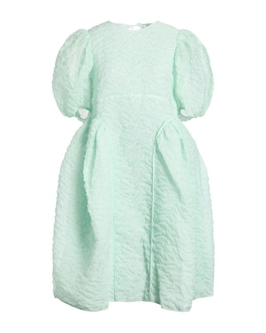 CECILIE BAHNSEN Blue Midi Dress Cotton, Polyamide, Polyester