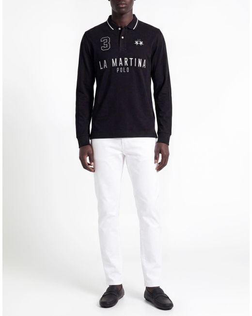 La Martina Blue Polo Shirt Cotton for men