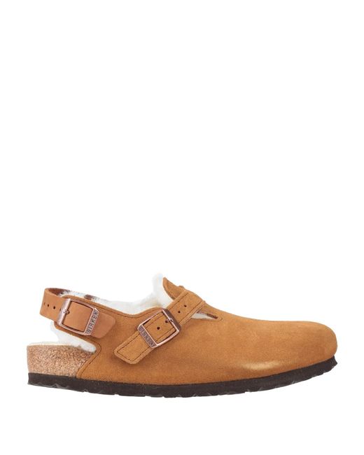 Birkenstock Brown Camel Mules & Clogs Leather
