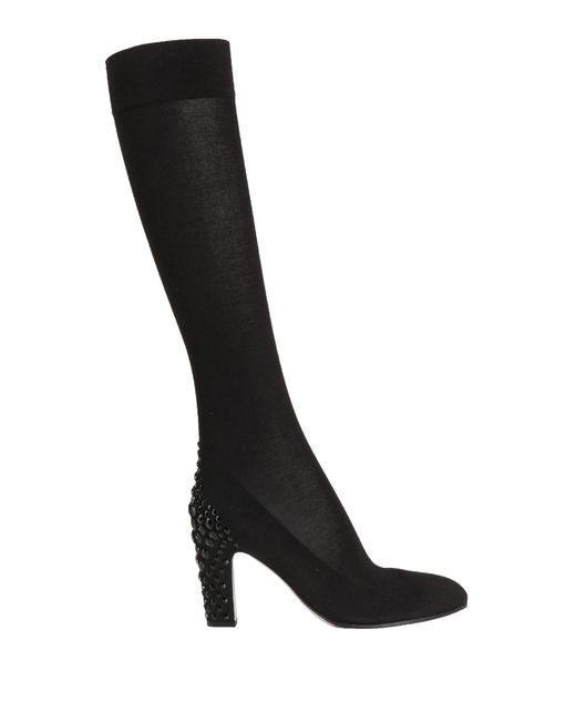 Rene Caovilla Black Boot Textile Fibers