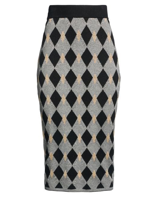 Kaos Gray Midi Skirt Viscose, Polyester, Metal Fiber, Polyamide