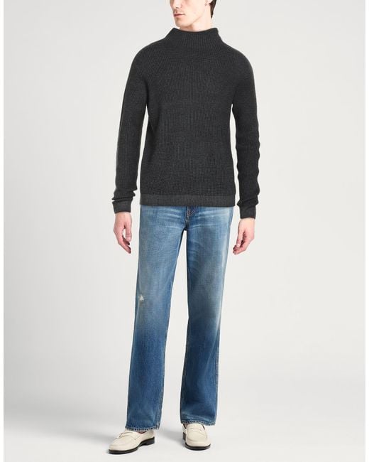 Dondup Black Charcoal Turtleneck Wool for men