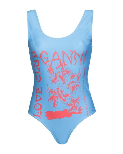 Ganni Blue One-piece Swimsuit