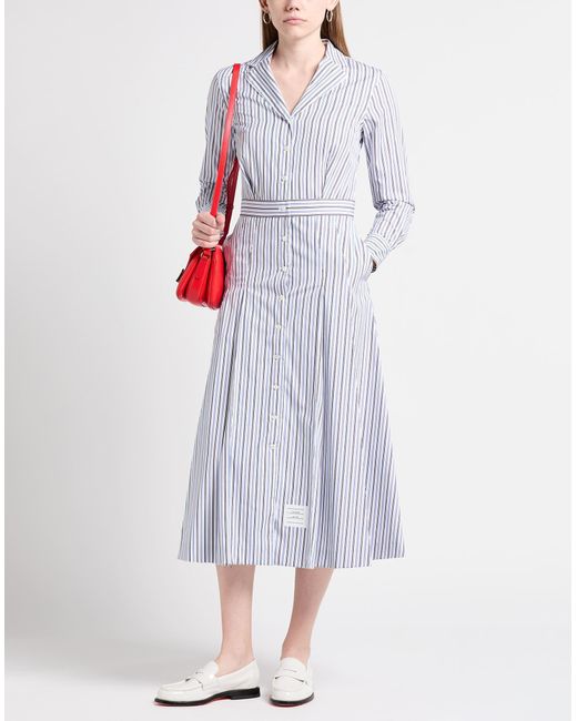 Thom Browne Blue Midi Dress Cotton