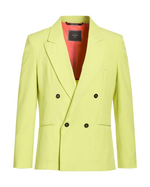 SARTORIA BRIZZI Yellow Blazer Polyester, Elastane for men