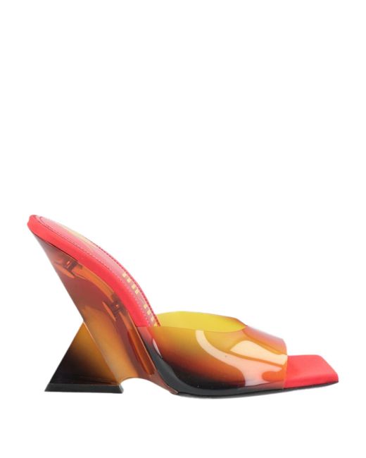 The Attico Pink Mustard Sandals Leather, Textile Fibers