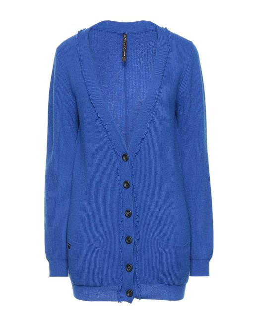 bright blue cardigan