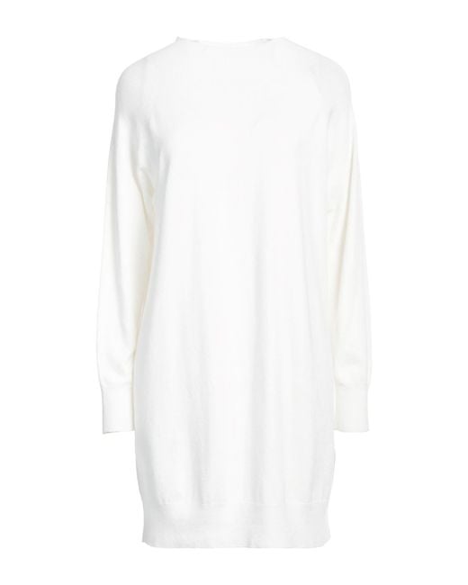 SEVENTY VENEZIA White Mini Dress Viscose, Polyester, Polyamide