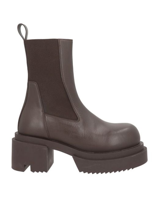 Rick Owens Brown Ankle Boots Leather