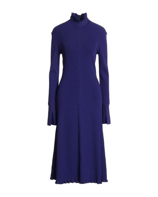 Philosophy Di Lorenzo Serafini Blue Midi Dress Viscose, Polyamide