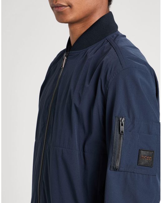 Boss Blue Jacket Polyamide, Elastane for men