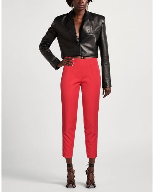 Michael Coal Red Pants Viscose, Polyamide, Polyester, Elastane