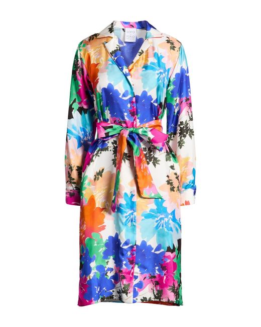 Sara Roka Blue Midi Dress Silk