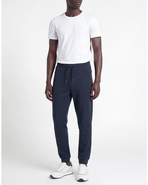 EA7 Blue Pants Polyester, Modal, Elastane for men