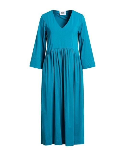 Alpha Studio Blue Midi Dress