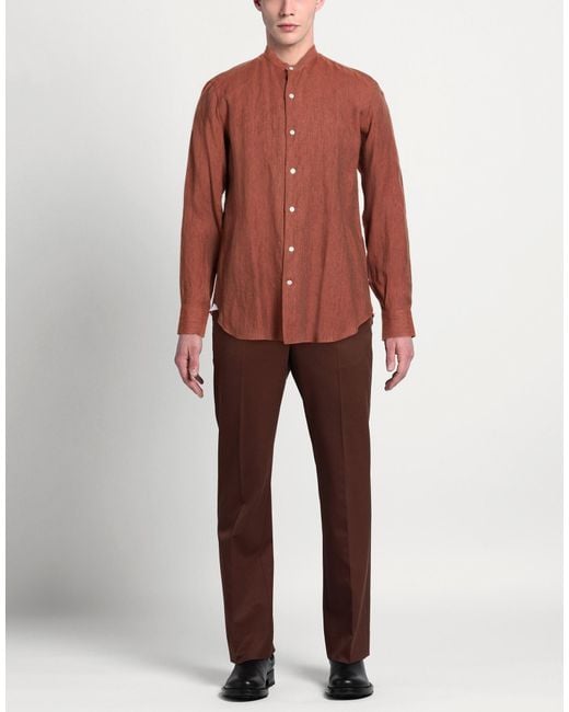 De Petrillo Red Shirt Linen for men