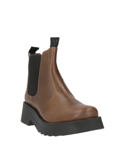 Fly London Brown Ankle Boots Leather