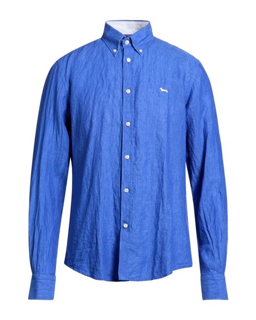 Harmont & Blaine Blue Shirt Linen for men