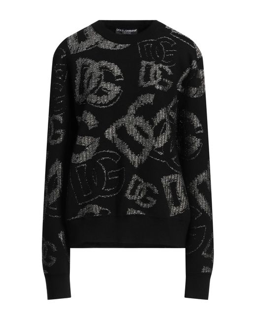 Dolce & Gabbana Black Sweater Virgin Wool, Polyester, Metallic Fiber