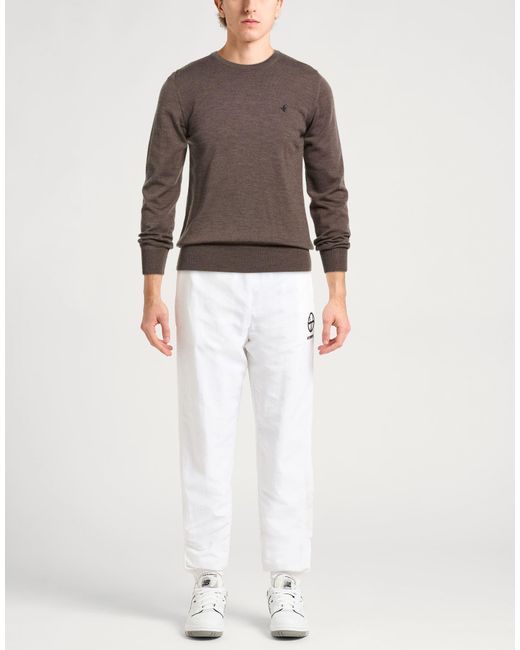 Brooksfield Brown Khaki Sweater Virgin Wool for men