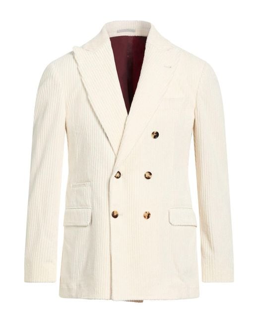 Brunello Cucinelli Natural Ivory Blazer Cotton for men