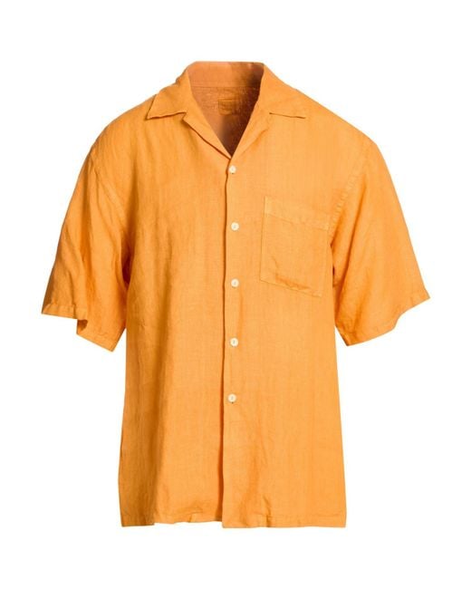 120% Lino Orange Shirt for men